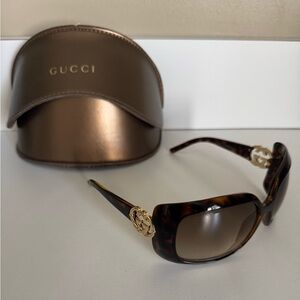 Gucci Tortoiseshell Sunglasses with Gold Details